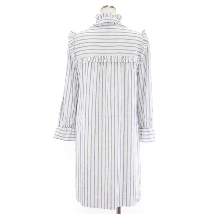 CELINE one piece [Outer material] 50% cotton, 50% linen [Lining] 100% cotton White blue Women 38 Used Authentic
