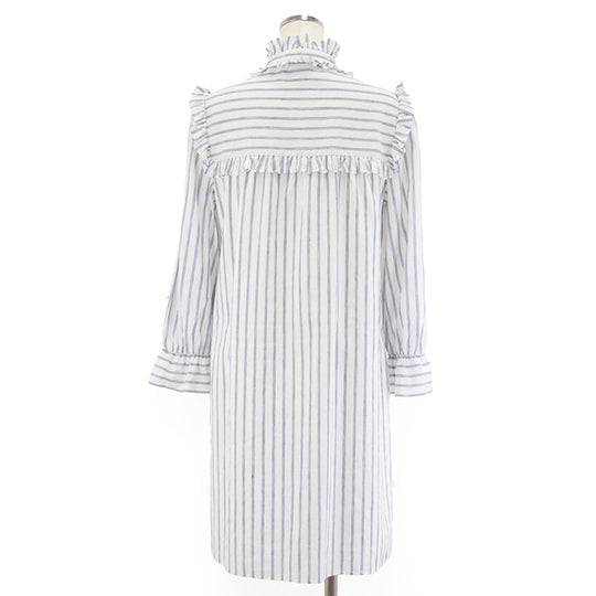 CELINE one piece [Outer material] 50% cotton, 50% linen [Lining] 100% cotton White blue Women 38 Used Authentic