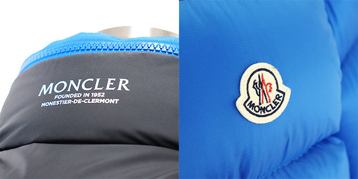 MONCLER Down jacket [Outer fabric] 100% nylon; [Lining] 100% nylon; [Filling] 90% down, 10% feather; [Other fabric] (Yoke) 100% nylon; [Collar] 100% nylon blue-black mens 2 Used Authentic