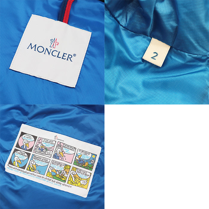 MONCLER Down jacket [Outer fabric] 100% nylon; [Lining] 100% nylon; [Filling] 90% down, 10% feather; [Other fabric] (Yoke) 100% nylon; [Collar] 100% nylon blue-black mens 2 Used Authentic