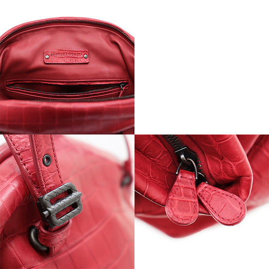 BOTTEGAVENETA Handbag leather Red Women Used Authentic