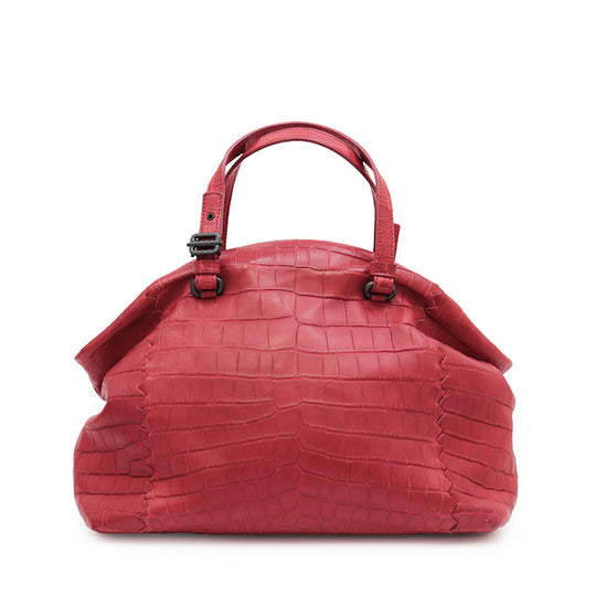 BOTTEGAVENETA Handbag leather Red Women Used Authentic