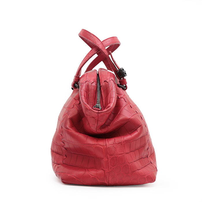 BOTTEGAVENETA Handbag leather Red Women Used Authentic