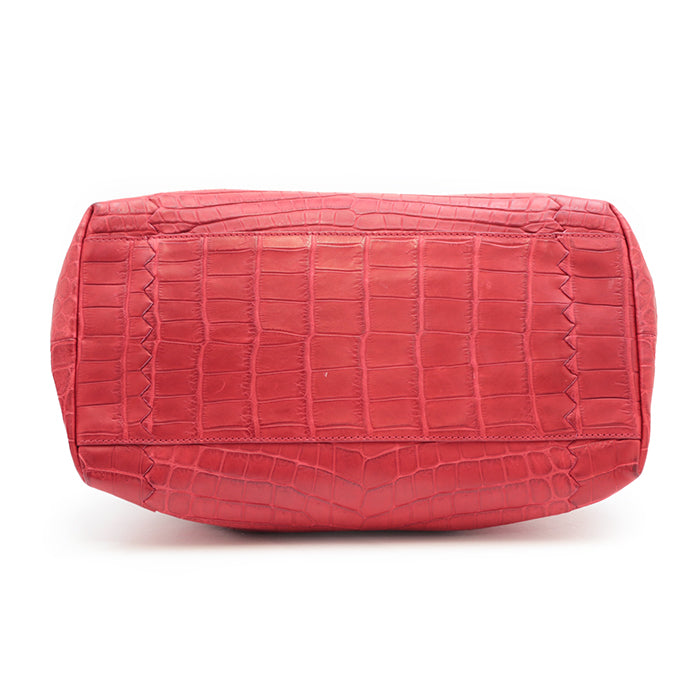 BOTTEGAVENETA Handbag leather Red Women Used Authentic