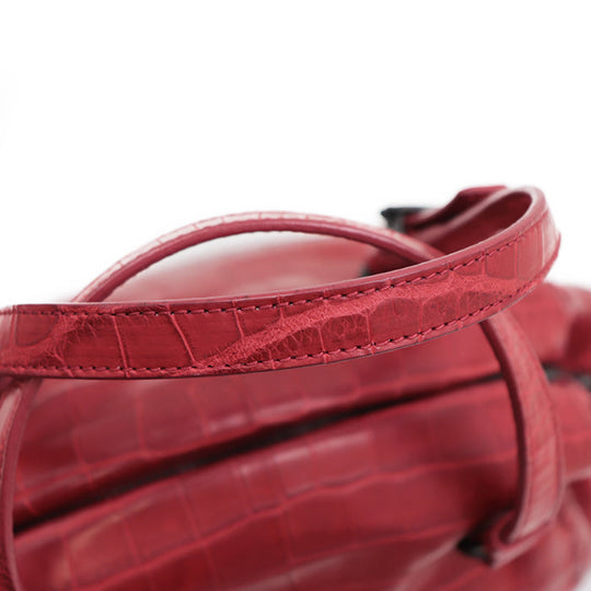 BOTTEGAVENETA Handbag leather Red Women Used Authentic