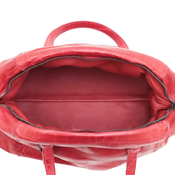 BOTTEGAVENETA Handbag leather Red Women Used Authentic