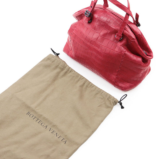 BOTTEGAVENETA Handbag leather Red Women Used Authentic