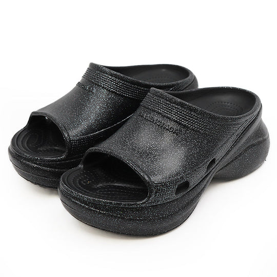 BALENCIAGA Sandals rubber black Women 37 Used Authentic