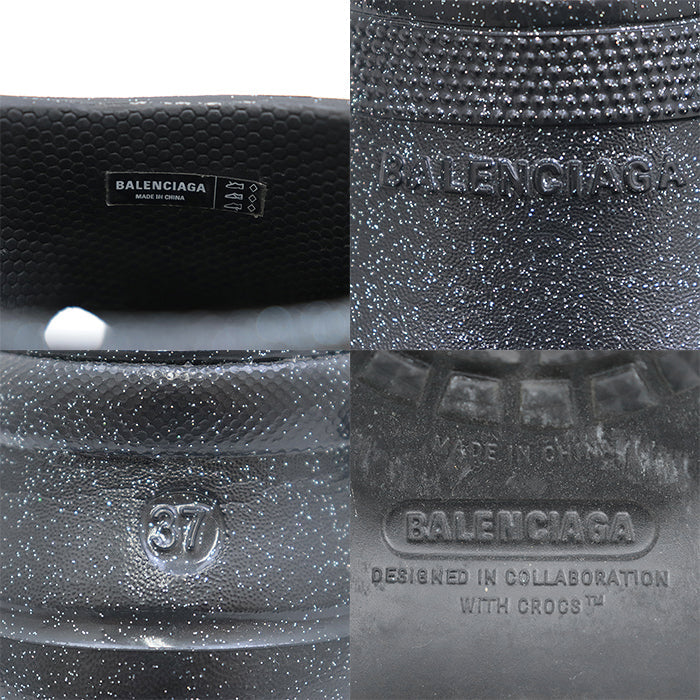 BALENCIAGA Sandals rubber black Women 37 Used Authentic