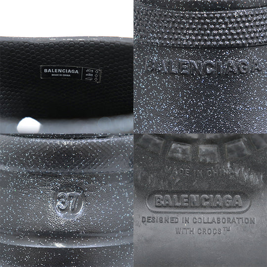 BALENCIAGA Sandals rubber black Women 37 Used Authentic