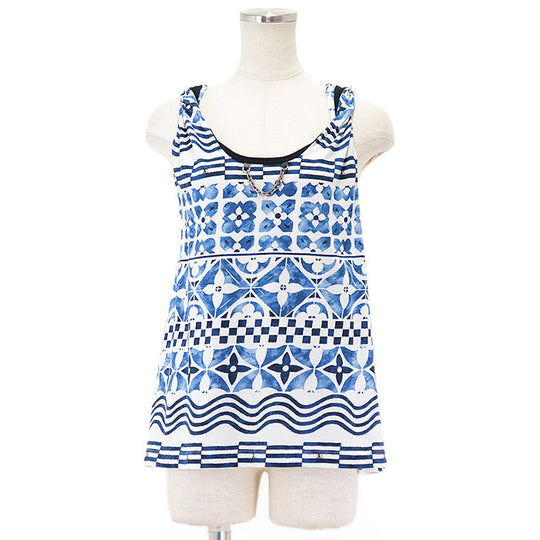 LOUIS VUITTON camisole Other: 100% cotton [Outer fabric] 100% cotton blue RW232W EEV FPTS13 Women Size not specified Used Authentic