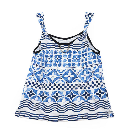 LOUIS VUITTON camisole Other: 100% cotton [Outer fabric] 100% cotton blue RW232W EEV FPTS13 Women Size not specified Used Authentic
