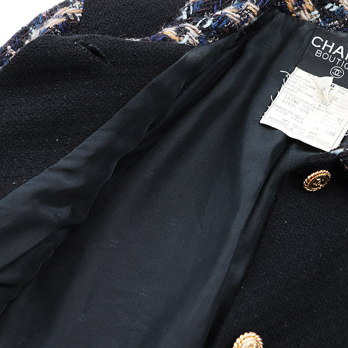 CHANEL setup [Outer material] 93% wool, 7% acrylic [Lining] 100% silk Black multicolor 20662 D-TK-9064 Women 38 Used Authentic