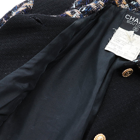 CHANEL setup [Outer material] 93% wool, 7% acrylic [Lining] 100% silk Black multicolor 20662 D-TK-9064 Women 38 Used Authentic