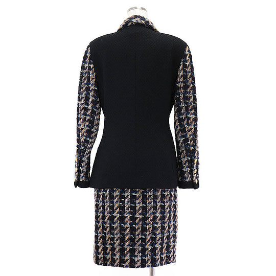 CHANEL setup [Outer material] 93% wool, 7% acrylic [Lining] 100% silk Black multicolor 20662 D-TK-9064 Women 38 Used Authentic