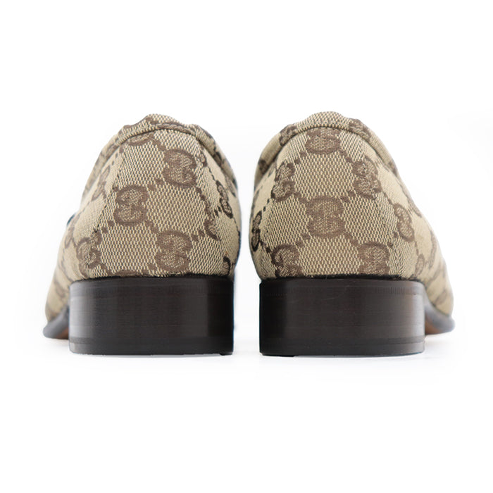 GUCCI loafers 100 0510 Canvas leather Brown Women 36 1/2 C Used Authentic