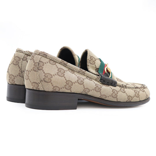 GUCCI loafers 100 0510 Canvas leather Brown Women 36 1/2 C Used Authentic