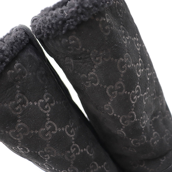 GUCCI boots suede black Women 37 Used Authentic