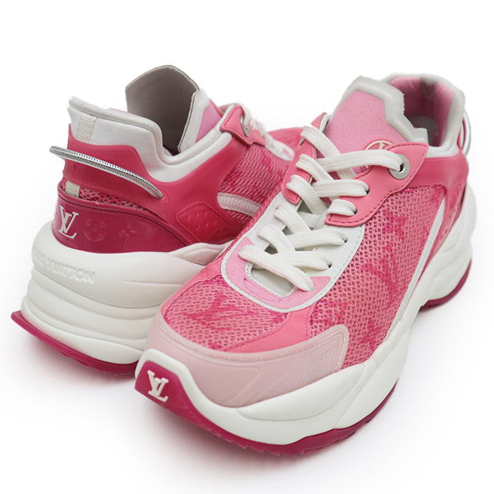 LOUIS VUITTON sneakers fabric Pink white Monogram Women 37 Used Authentic