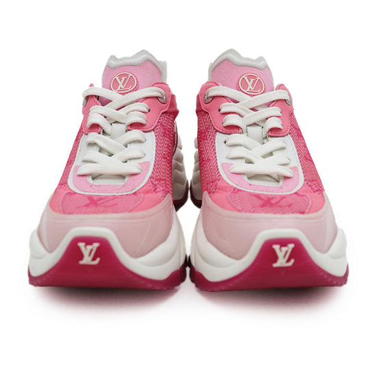 LOUIS VUITTON sneakers fabric Pink white Monogram Women 37 Used Authentic