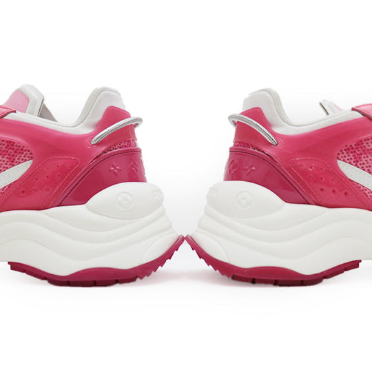 LOUIS VUITTON sneakers fabric Pink white Monogram Women 37 Used Authentic