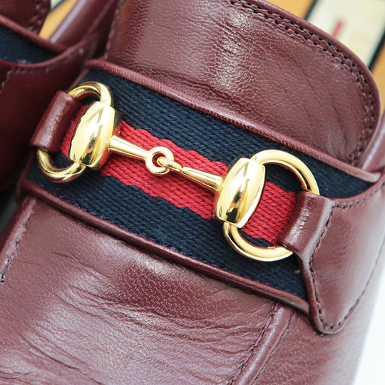 GUCCI loafers leather Bordeaux Women 36 Used Authentic