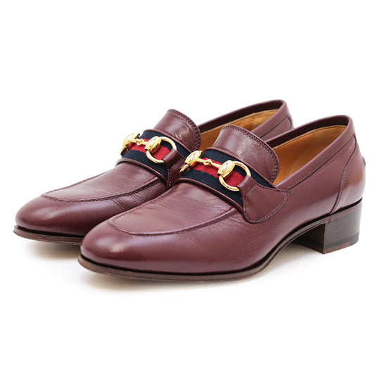 GUCCI loafers leather Bordeaux Women 36 Used Authentic