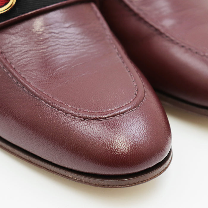 GUCCI loafers leather Bordeaux Women 36 Used Authentic