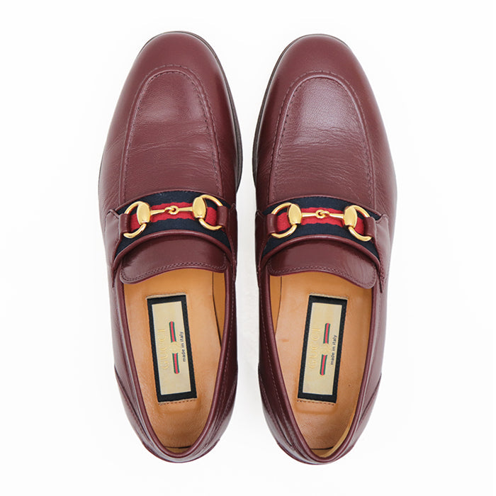 GUCCI loafers leather Bordeaux Women 36 Used Authentic