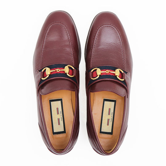 GUCCI loafers leather Bordeaux Women 36 Used Authentic