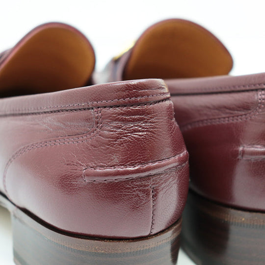 GUCCI loafers leather Bordeaux Women 36 Used Authentic