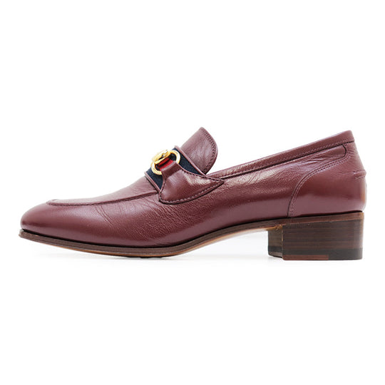 GUCCI loafers leather Bordeaux Women 36 Used Authentic