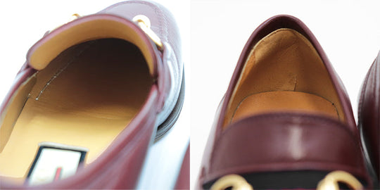 GUCCI loafers leather Bordeaux Women 36 Used Authentic