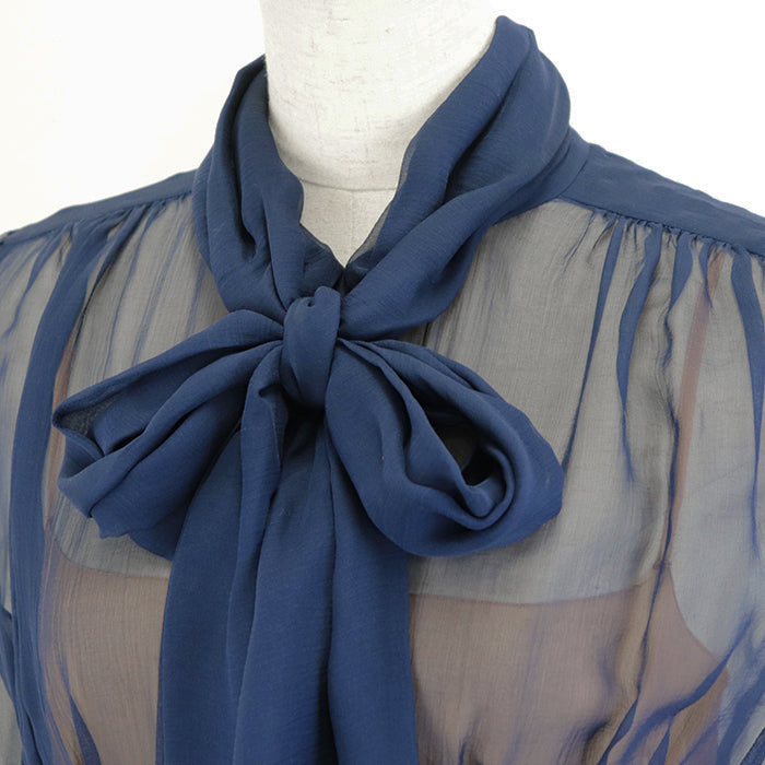 CHANEL one piece 60% rayon, 20% nylon, Underdress: 95% cotton, 5% polyester Petticoat: 100% silk Navy P52736 Women 36 Used Authentic