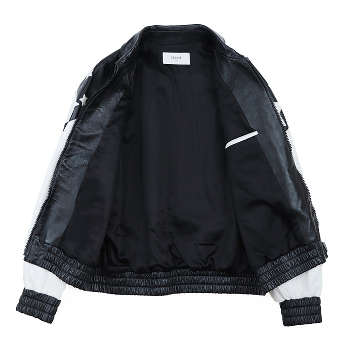 CELINE Other outerwear Pocket lining: 100% cotton [Outer material] Sheepskin [Lining] 70% cupra, 30% cotton [Padding] 100% polyester Black White Blouson jacket mens 50 Used Authentic
