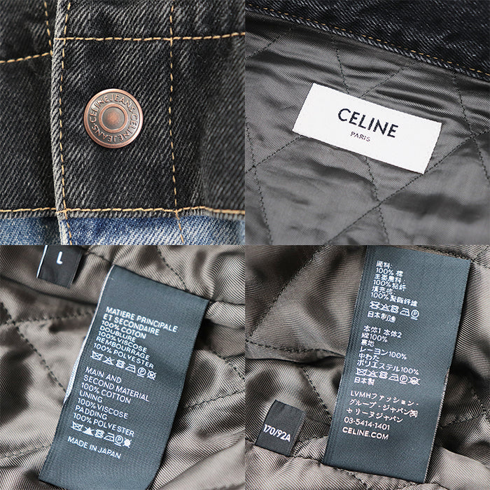 CELINE Blouson [Outer material] 100% cotton [Lining] 100% rayon [Filling] 100% polyester Indigo black Women(Unisex) L (170/92A) Used Authentic