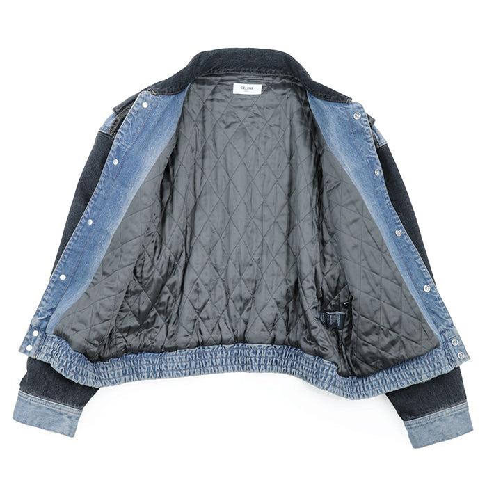 CELINE Blouson [Outer material] 100% cotton [Lining] 100% rayon [Filling] 100% polyester Indigo black Women(Unisex) L (170/92A) Used Authentic