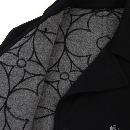 LOUIS VUITTON coat [Outer material] 100% wool [Lining] 53% cotton, 47% cupra black mens 54 Used Authentic
