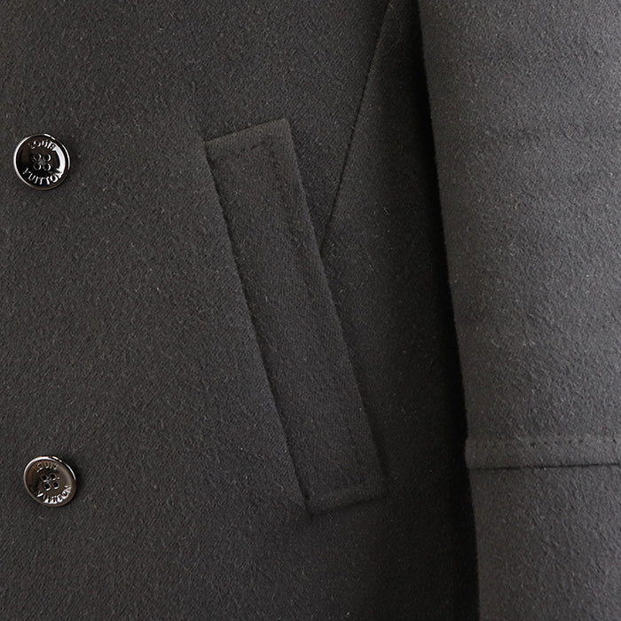 LOUIS VUITTON coat [Outer material] 100% wool [Lining] 53% cotton, 47% cupra black mens 54 Used Authentic