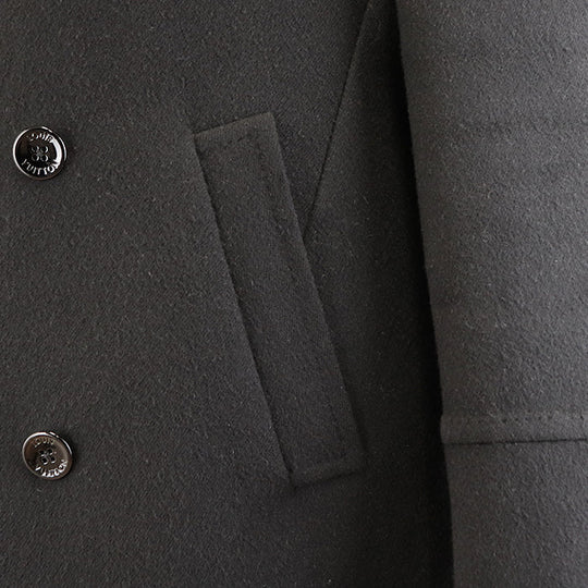 LOUIS VUITTON coat [Outer material] 100% wool [Lining] 53% cotton, 47% cupra black mens 54 Used Authentic