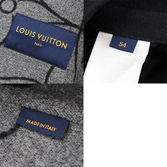 LOUIS VUITTON coat [Outer material] 100% wool [Lining] 53% cotton, 47% cupra black mens 54 Used Authentic