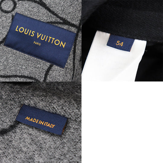 LOUIS VUITTON coat [Outer material] 100% wool [Lining] 53% cotton, 47% cupra black mens 54 Used Authentic
