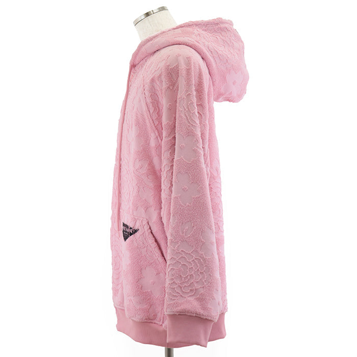 PRADA Hoodie 100% cotton [Rib] 95% cotton, 5% elastane [Leather part] Calf leather pink Women S Used Authentic