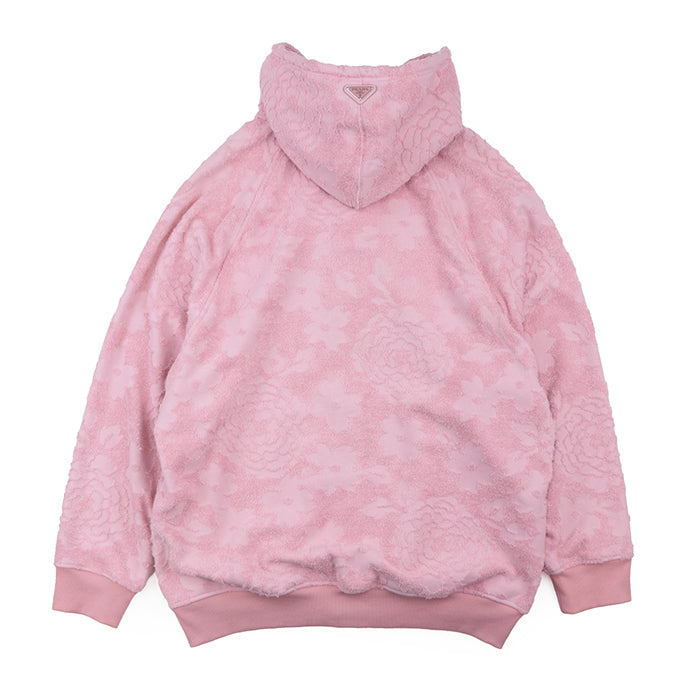 PRADA Hoodie 100% cotton [Rib] 95% cotton, 5% elastane [Leather part] Calf leather pink Women S Used Authentic