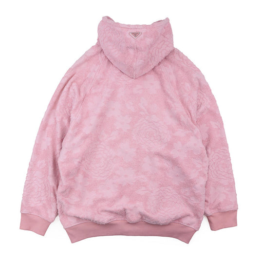 PRADA Hoodie 100% cotton [Rib] 95% cotton, 5% elastane [Leather part] Calf leather pink Women S Used Authentic