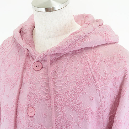 PRADA Hoodie 100% cotton [Rib] 95% cotton, 5% elastane [Leather part] Calf leather pink Women S Used Authentic