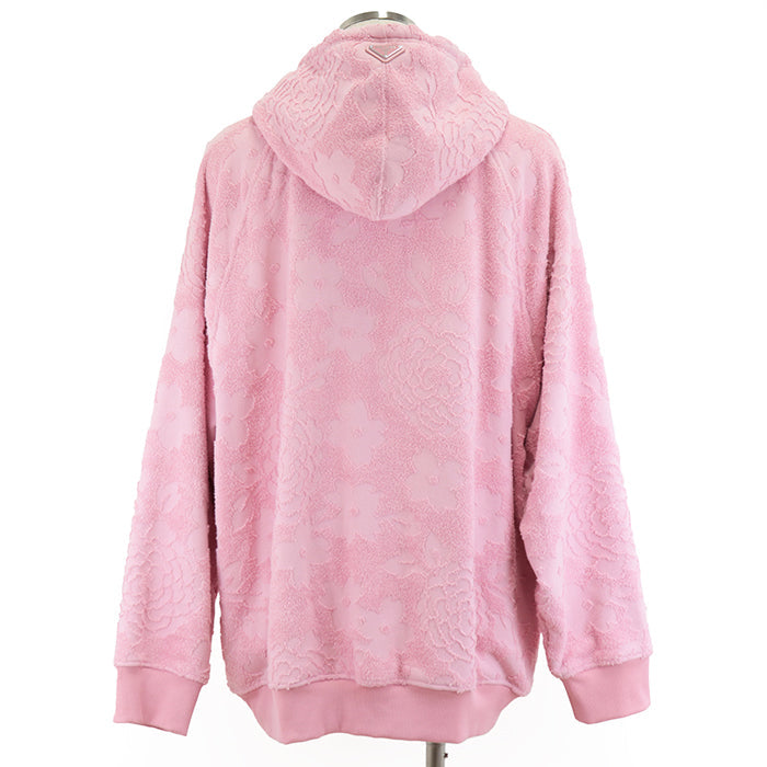 PRADA Hoodie 100% cotton [Rib] 95% cotton, 5% elastane [Leather part] Calf leather pink Women S Used Authentic