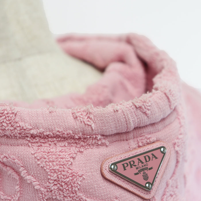 PRADA Hoodie 100% cotton [Rib] 95% cotton, 5% elastane [Leather part] Calf leather pink Women S Used Authentic