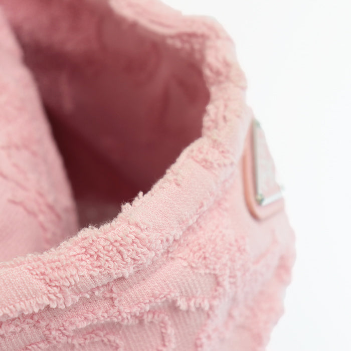 PRADA Hoodie 100% cotton [Rib] 95% cotton, 5% elastane [Leather part] Calf leather pink Women S Used Authentic