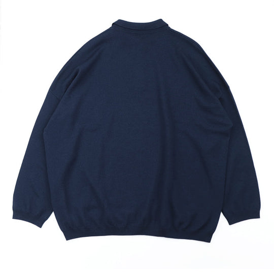 LOEWE Long sleeve polo shirt wool Navy Women XS Used Authentic